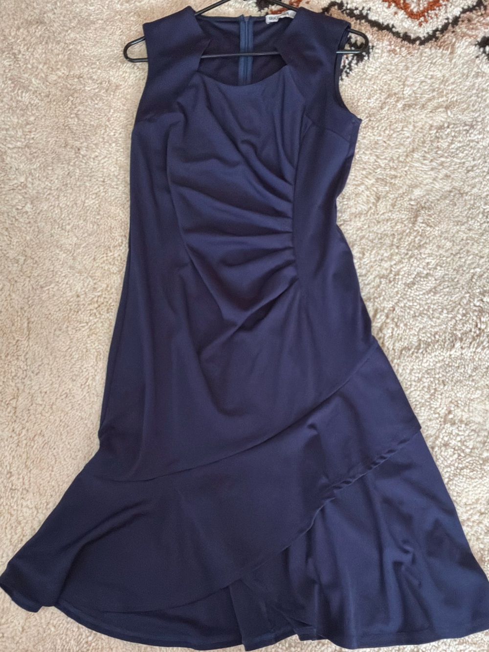 NWT Grace Karin Navy Blue Sleeveless Midi Dress Sz L feminine flirty
